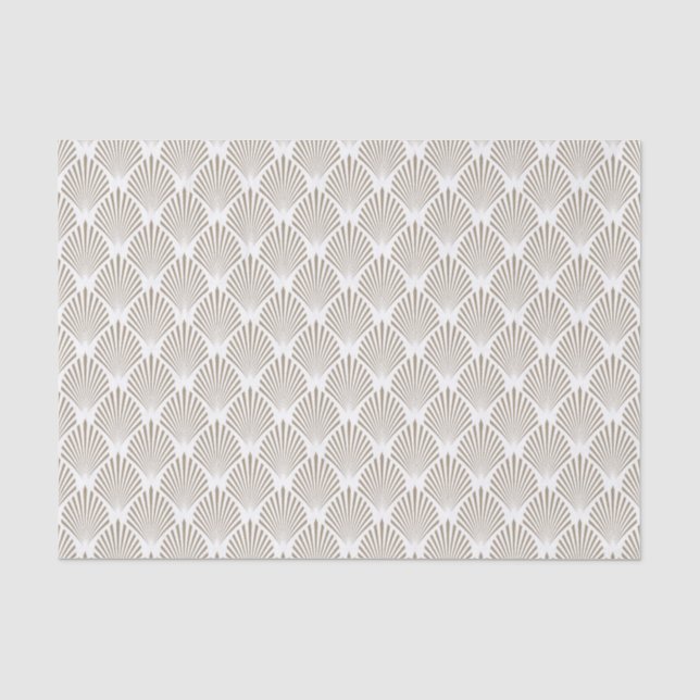 Elegantes GoldMuschel-Muster Seidenpapier (Vorderseite)