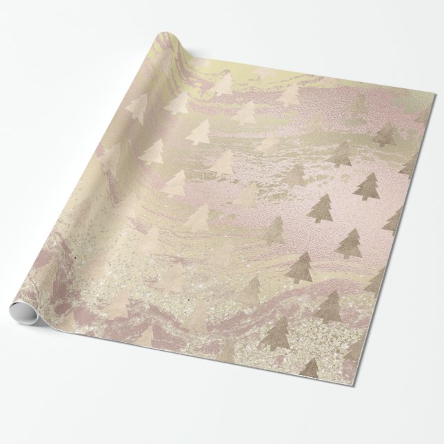 Elegantes Goldmuster der modernen Rose Geschenkpapier (Ungerollt)