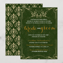 Elegantes Goldmuster in Emerald BG Hochzeit