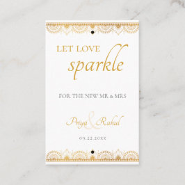 Elegantes Goldmuster Indisches Hochzeitssparkle Visitenkarte