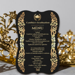 Elegantes Goldrahmen Abschluss Dinner Menu