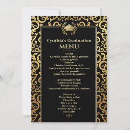 Elegantes Goldrahmen Abschluss Dinner Menu Einladung