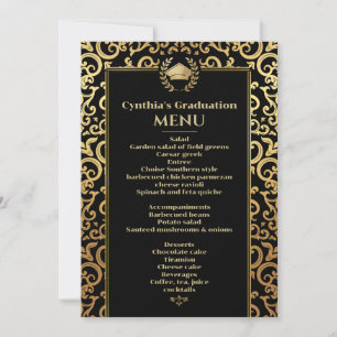 Elegantes Goldrahmen Abschluss Dinner Menu Einladung