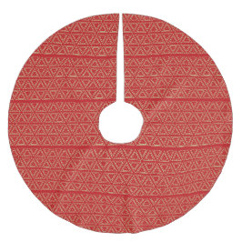 Elegantes goldrotes dreieckiges geometrisches Must Polyester Weihnachtsbaumdecke