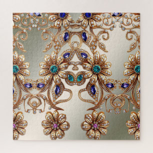 Elegantes Goldschmuck-Blumen-Puzzle
