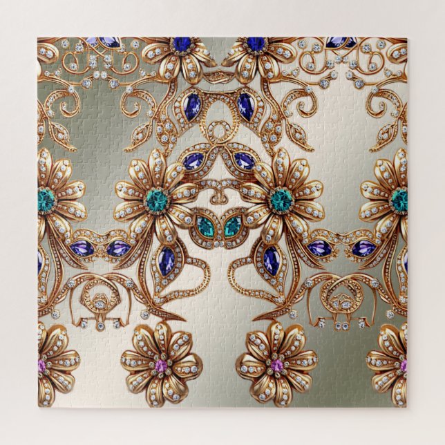 Elegantes Goldschmuck-Blumen-Puzzle (Vertikal)