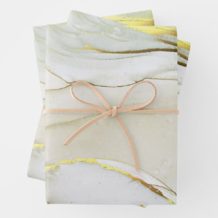 Elegantes Goldtinten-Abstraktmuster Geschenkpapier Set