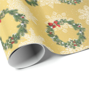 Elegantes Goldweidenmuster Geschenkpapier