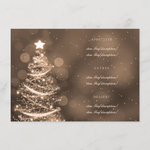 Elegantes Goldweihnachtselegantes Hochzeits-Menü Menükarte