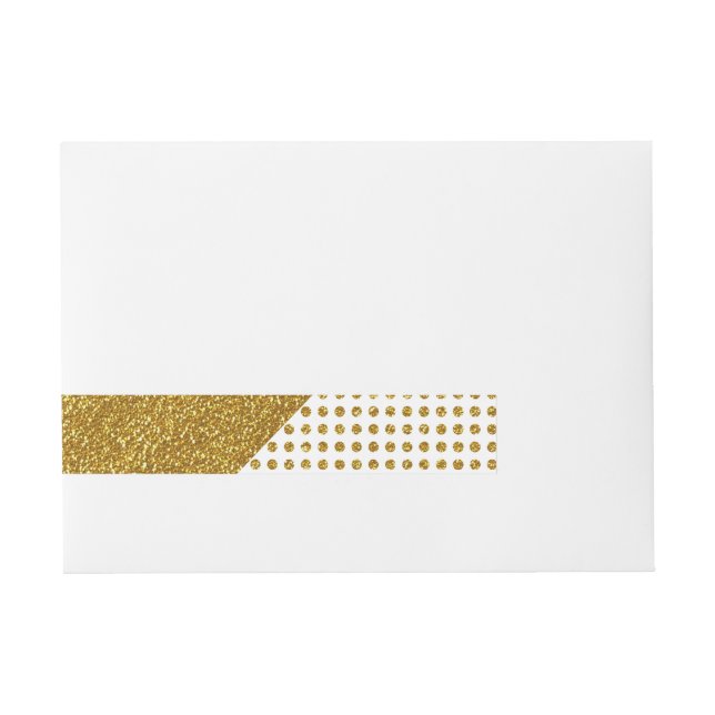 Elegantes Goldweißer Rundum-Adressaufkleber (Vorderseite)