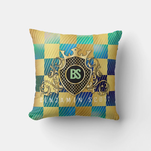 Elegantes Goldwurfkissen Kissen (Vorderseite)