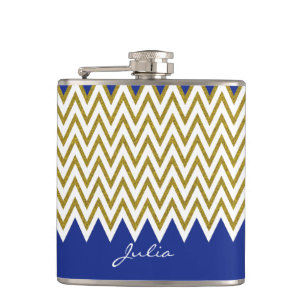 Elegantes GoldZickzack kundenspezifische Flasche Flachmann