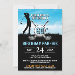 Elegantes Golf Birthday Design Einladung