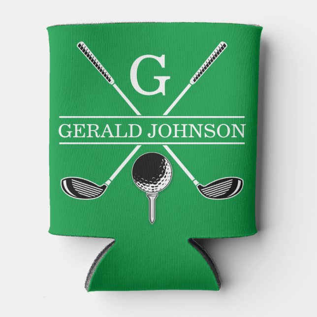 Elegantes Golf Monogram Design Dosenkühler (Vorderseite)
