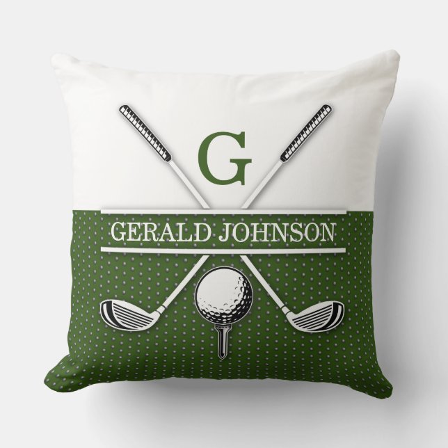 Elegantes Golf Monogram Design Kissen (Vorderseite)