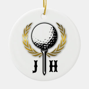 Elegantes Golf-Monogramm-Design Keramik-Ornament Keramik Ornament