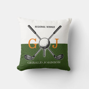 Elegantes Golf-Monogramm-Design Kissen