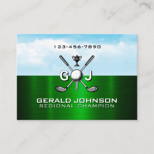 Elegantes Golf-Monogramm-Design Visitenkarte