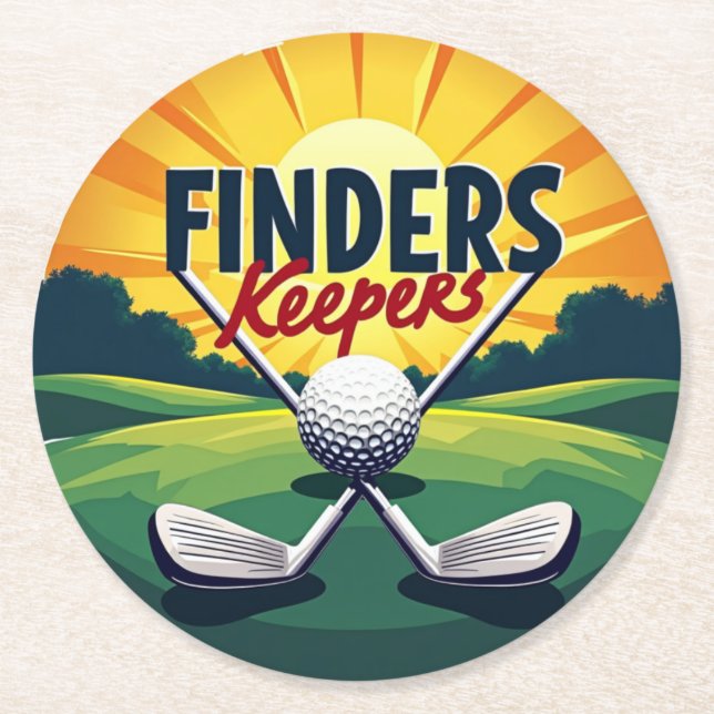 Elegantes Golf Themenwerk für Enthusiasten Runder Pappuntersetzer (Vorderseite)