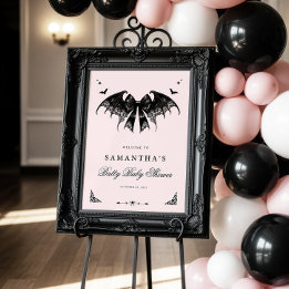 Elegantes Gothic Baby Dusche Begrüßungszeichen