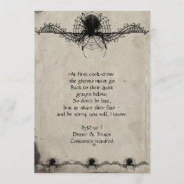 Elegantes Gothic Spider Halloween-Party Einladung