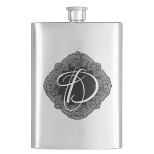 Elegantes gothisches Initial Flachmann
