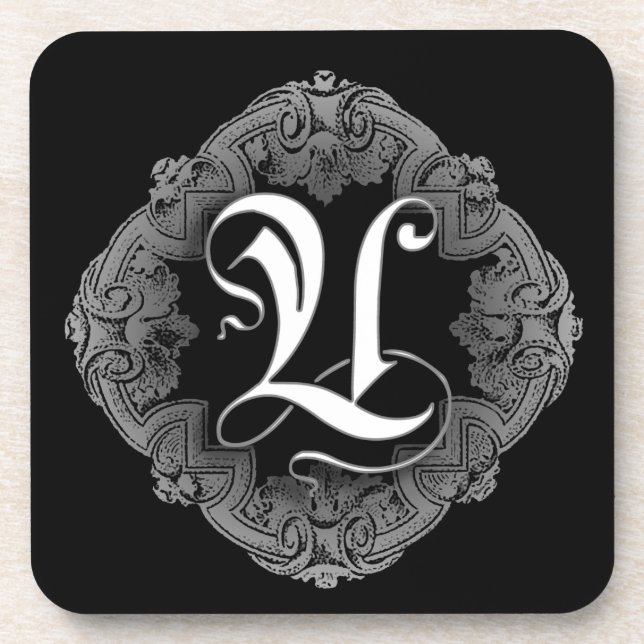 Elegantes gothisches Initial U Untersetzer (Vorderseite)
