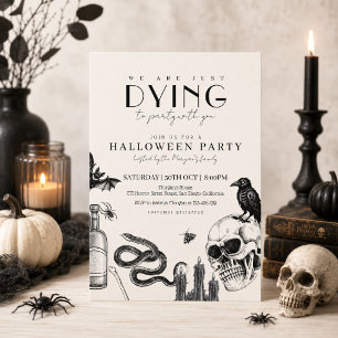 Elegantes Gotisches Halloween-Party mit Skulls Einladung