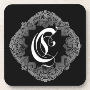 Elegantes gotisches Initial C Untersetzer