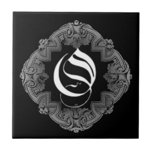 Elegantes gotisches Initial-O Fliese