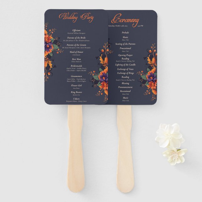 Elegantes gotisches Minimalprogramm für Hochzeiten Fächer (Vorne und Hinten)