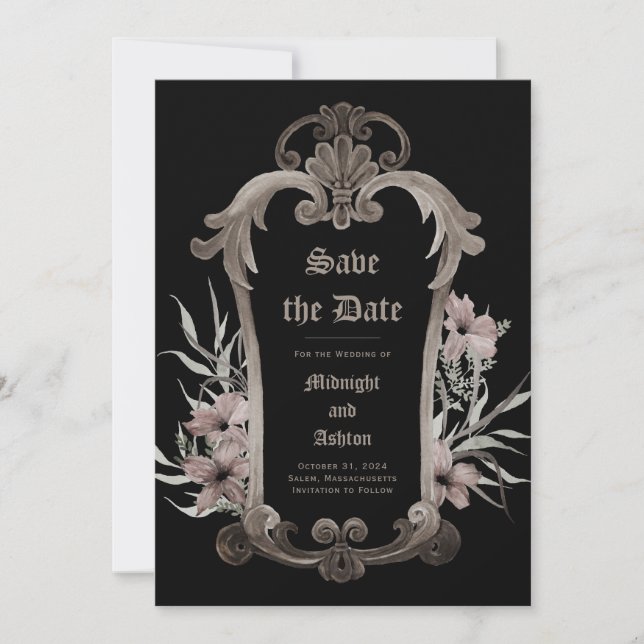 Elegantes gotisches Save-the-Date Save The Date (Vorderseite)