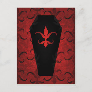 Elegantes gotisches viktorianisches Halloween-Sarg Postkarte