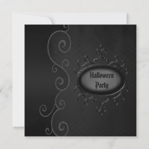 Elegantes gotisches Vintages Wirbel Halloween-Part Einladung