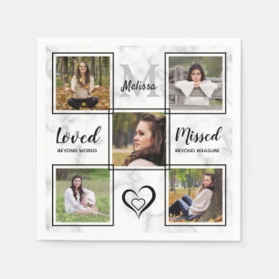 Elegantes Grabdenkmal personalisieren FotoCollage Serviette