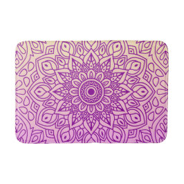 Elegantes Gradient Lila Peach Mandala Muster Badematte