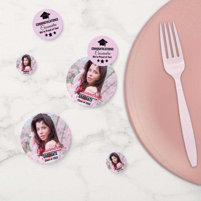 Elegantes Graduate Custom-Foto Konfetti (Von Creator hochgeladen)