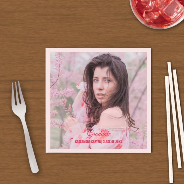 Elegantes Graduate Custom-Foto Serviette (Von Creator hochgeladen)