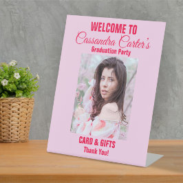 Elegantes Graduate Foto Begrüßungskarte & Geschenk Sockelschild