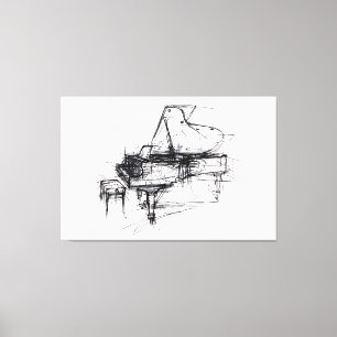 Elegantes Grand Piano Portrait - Premium Leinwanddruck