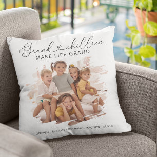 Elegantes Grandeltern Grandchildren Foto Kissen