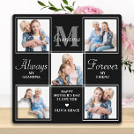 Elegantes GRANDMA 5 Foto Collage Monogram Poem Fotoplatte<br><div class="desc">Überraschen Sie Ihre Großmutter diesen Tag mit einem personalisierten 5 Foto einzigartigen Großmuttergedicht & Monogramm-Plakette. "Immer mein Oma, Forever My Friend" Personalisieren Sie diese Oma-Plakette mit Lieblingsliedern, Fotos und Namen. Besuchen Sie unsere Kollektion für die besten Großmutter Tagesgeschenke und personalisierte Großmuttergeschenke. COPYRIGHT © 2022 Judy Burrows, Black Dog Art -...</div>
