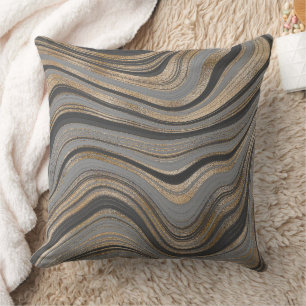 Elegantes grau-gold abstrakt kissen