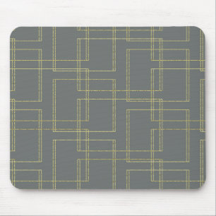 Elegantes Grau & Gold Geometrischer Glamour Mousepad