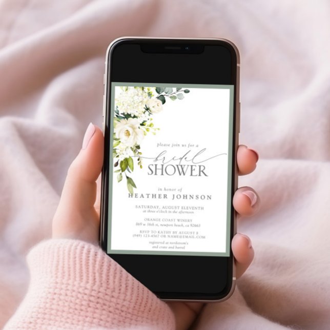 Elegantes, grau-grünes Brautparty Einladung (Von Creator hochgeladen)