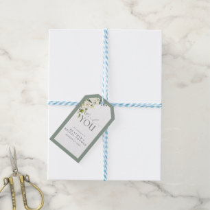 Elegantes, grau-grünes Brautparty Geschenkanhänger