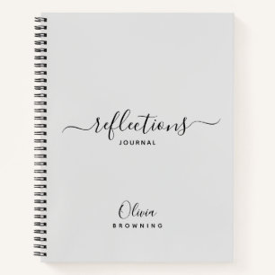 Elegantes Grau-Reflections-Journal-Notizbuch Notizbuch