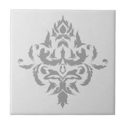 Elegantes, grau Single Damask Design Fliese