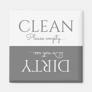 Elegantes Grau  weiß  Spülmaschine Magnet