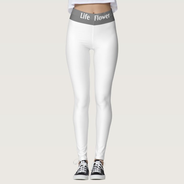 Elegantes, grau-weißes Abstraktes Diamantmuster Leggings (Vorderseite)